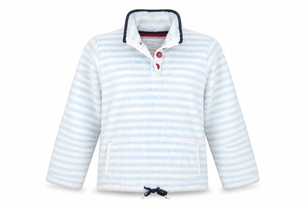 Front view of Pure To The Core women’s multicoloured striped top pyjama top, size UK 14
