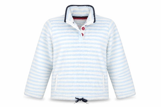 Front view of Pure To The Core women’s multicoloured striped top pyjama top, size UK 14