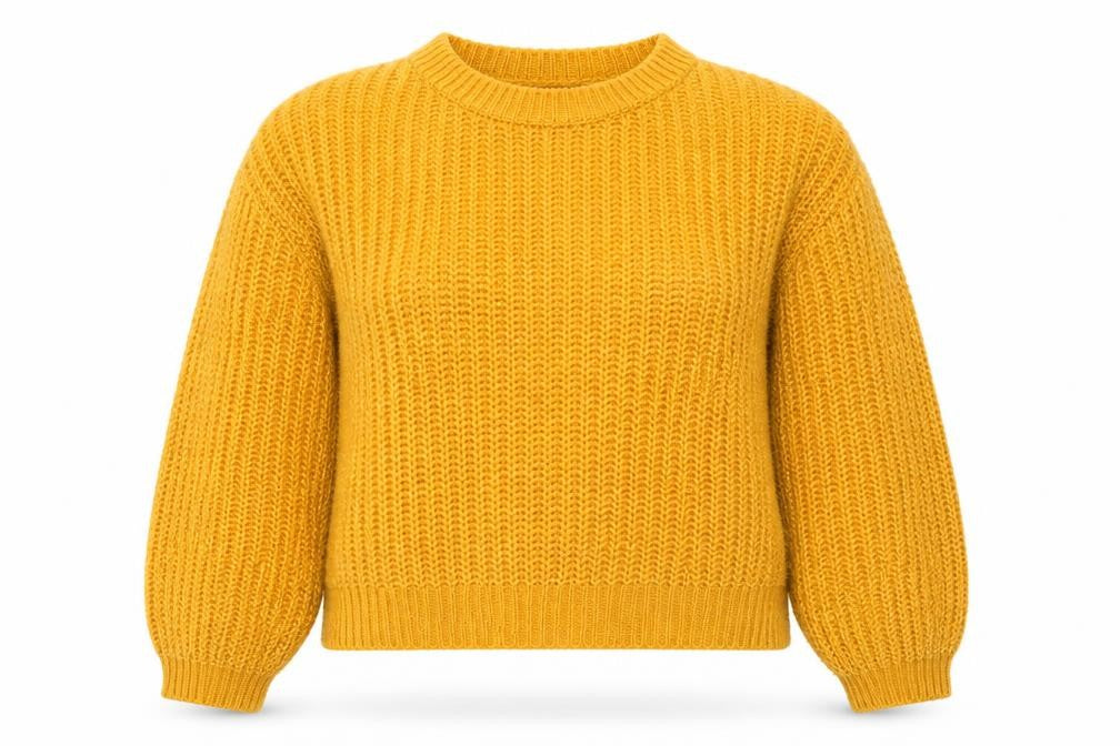 Front view of New Look women’s orange knit jumper, size S