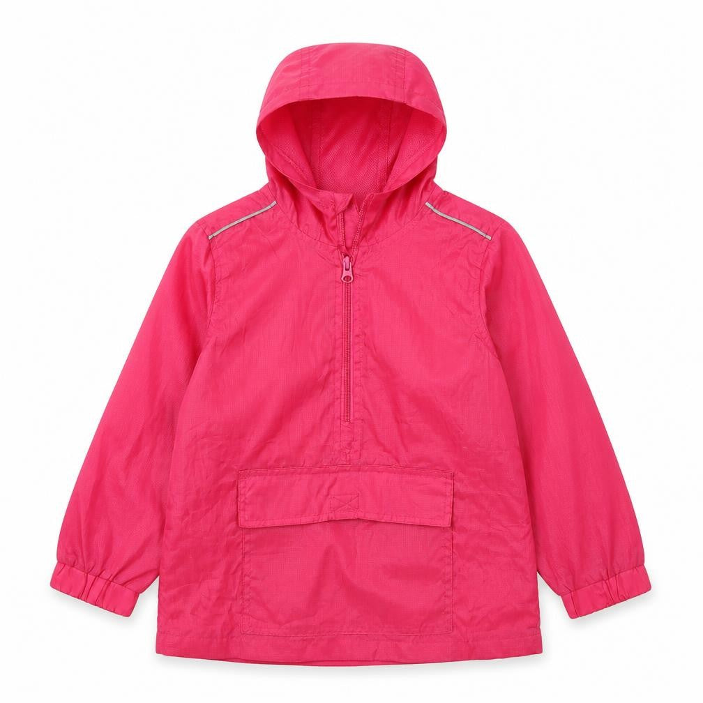 Front view of Preworn girls’ pink rain coat coat, size 7, years