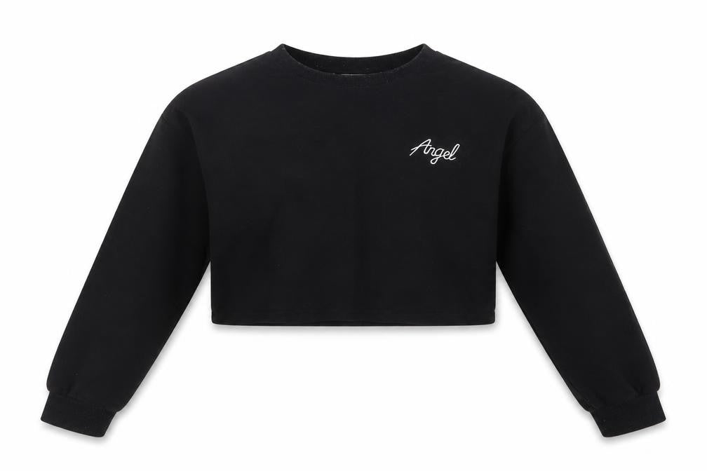 Front view of SHEIN girls’ black jumper, size 12, years - cropped