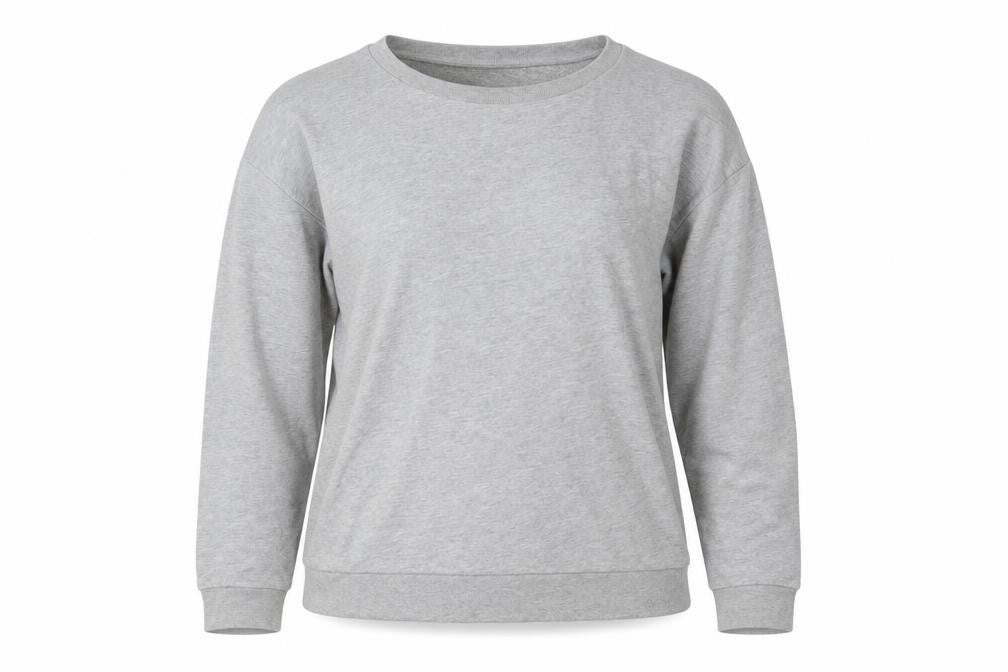 Front view of Topshop women’s grey jumper, size UK 10