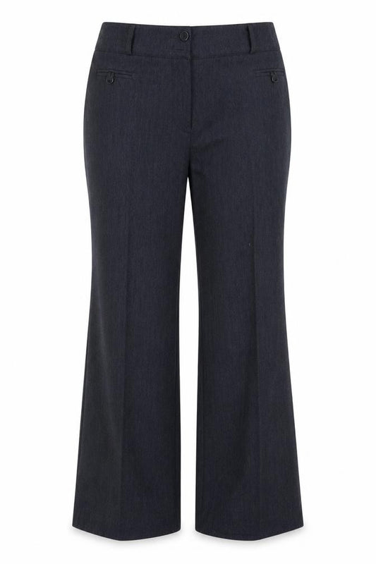 Front view of F&F women’s blue trousers, size UK 16, 26-inch leg
