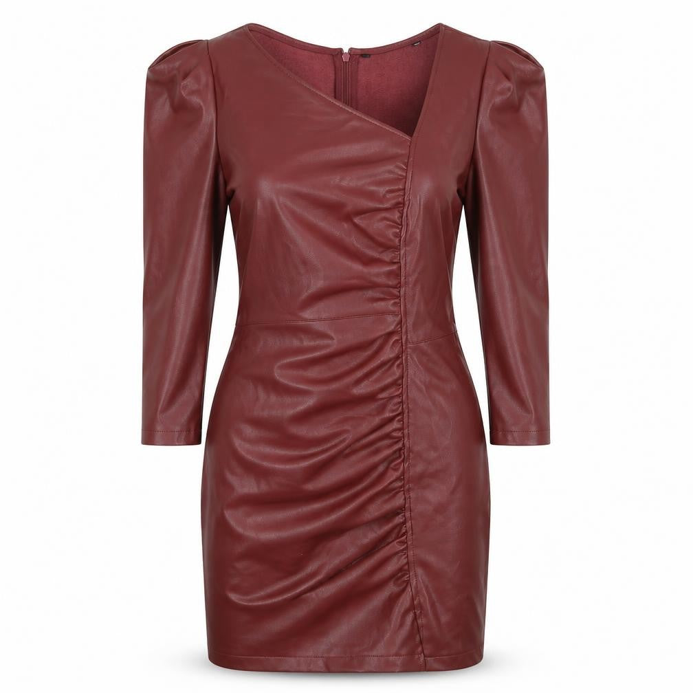 Front view of women’s brown fit & flare one size