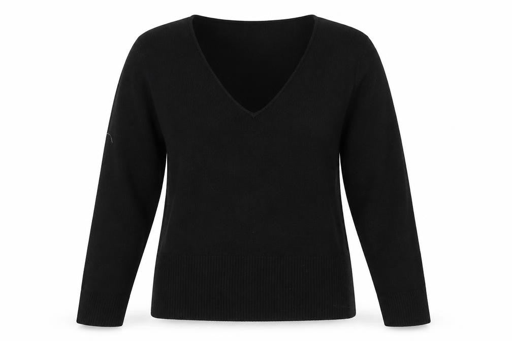 Front view of Select women’s black jumper, size UK 16