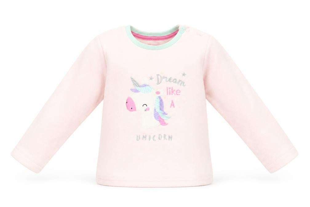 Front view of Primark girls’ pink jumper, size 24, months