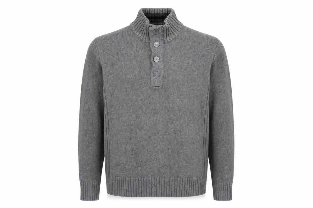 Front view of Blue Harbour men’s grey knit jumper, size L
