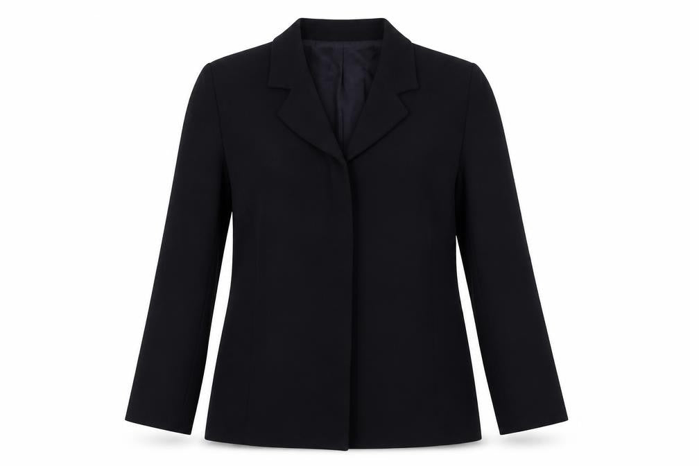 Front view of St Michael women’s blue jacket blazer, size UK 10