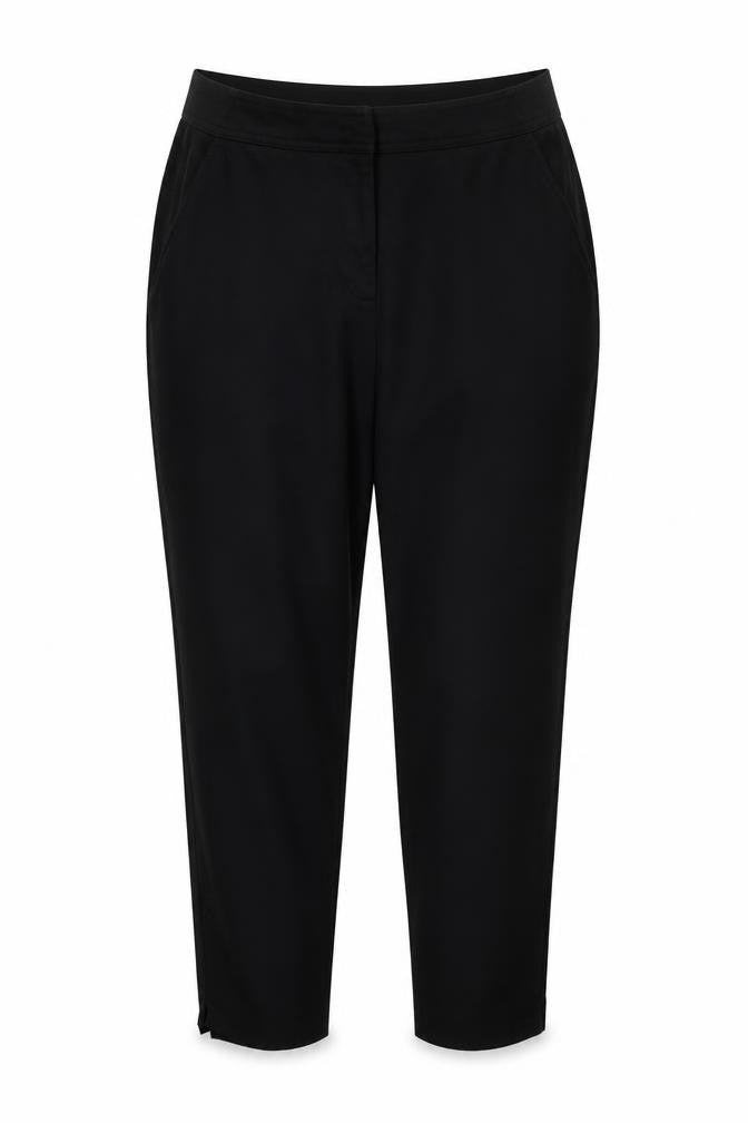 Front view of Tailored women’s black trousers, size UK 16, 24-inch leg