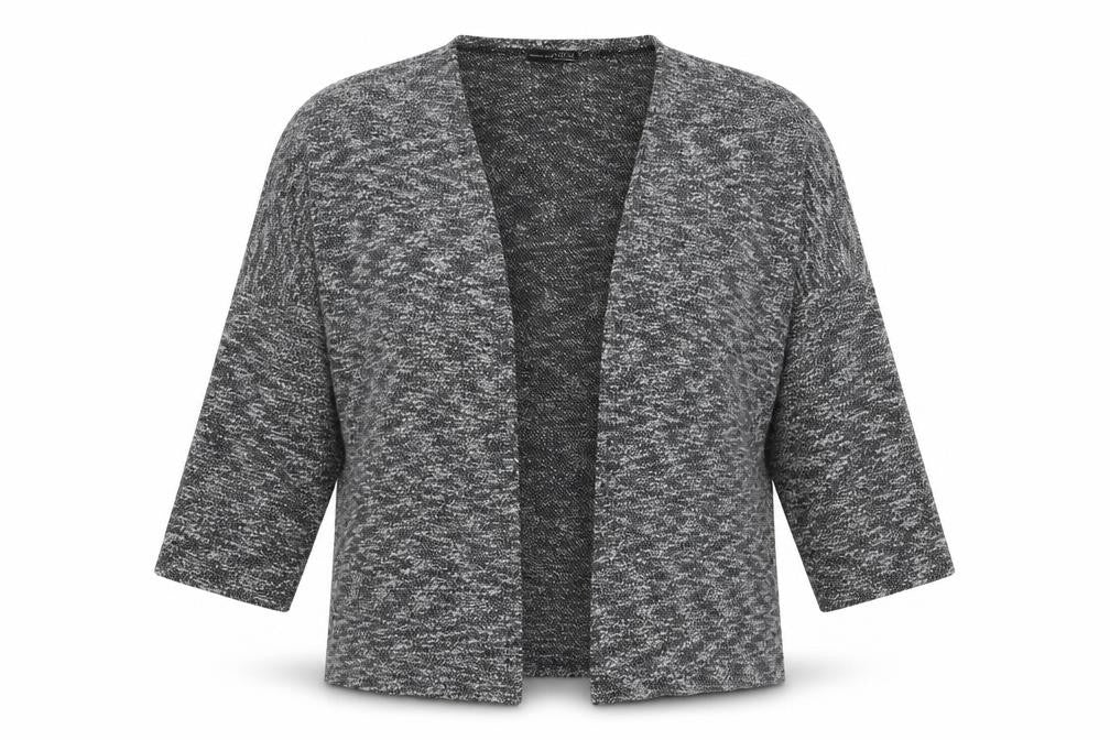 Front view of Atmosphere women’s grey knit cardigan jumper, size L