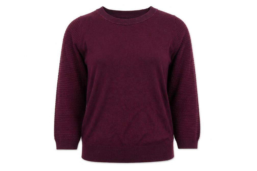 Front view of H&M women’s purple knit jumper, size S