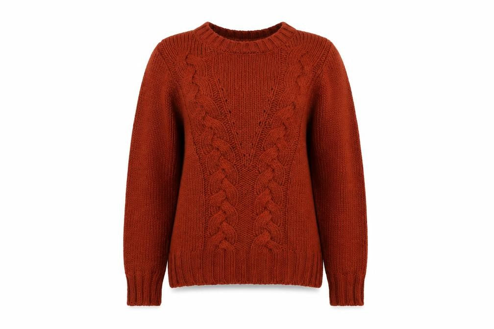 Front view of Pep&Co women’s brown knit jumper, size S