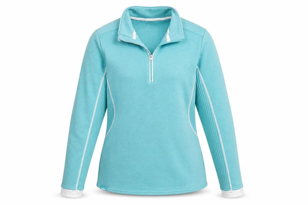 Front view of oxylane women’s blue jacket, size XL