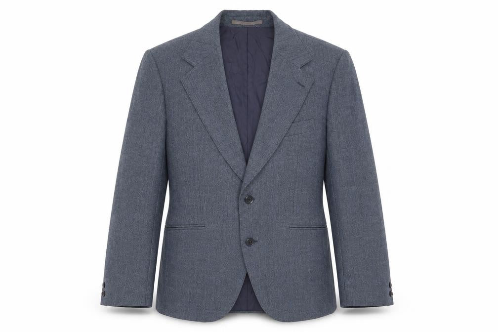 Front view of varteks men’s blue jacket blazer, size M