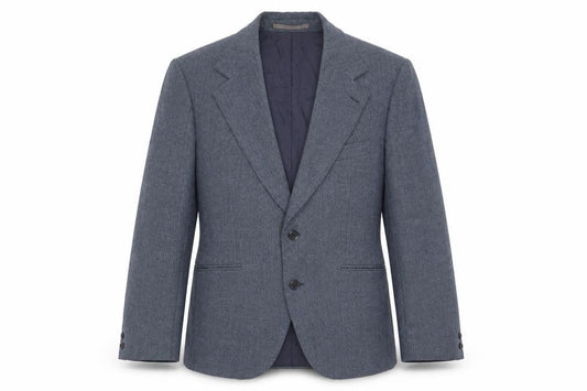 Front view of varteks men’s blue jacket blazer, size M