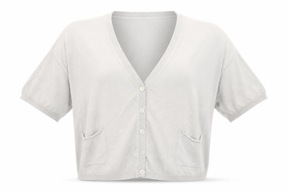 Front view of Zara women’s grey cardigan jumper, size M