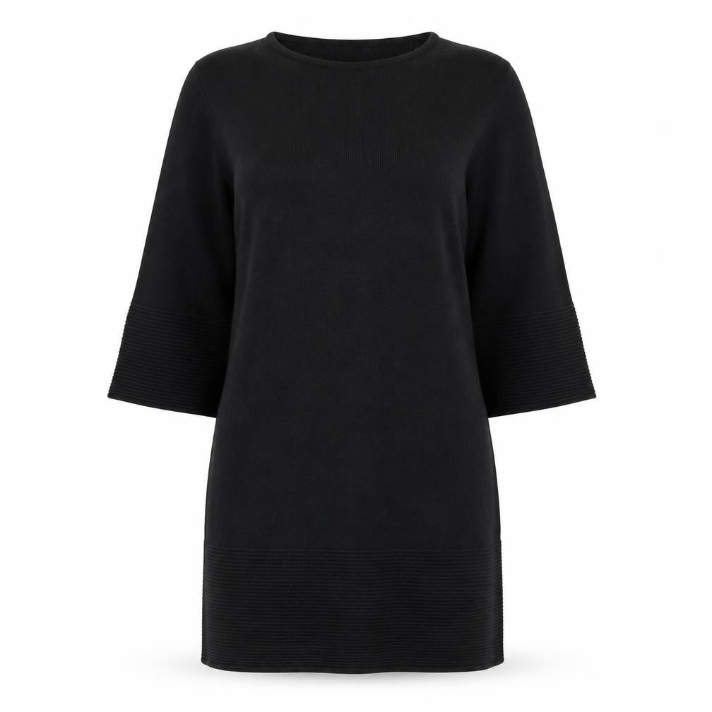 Front view of Sleek Chic women’s black jumper dress, size M