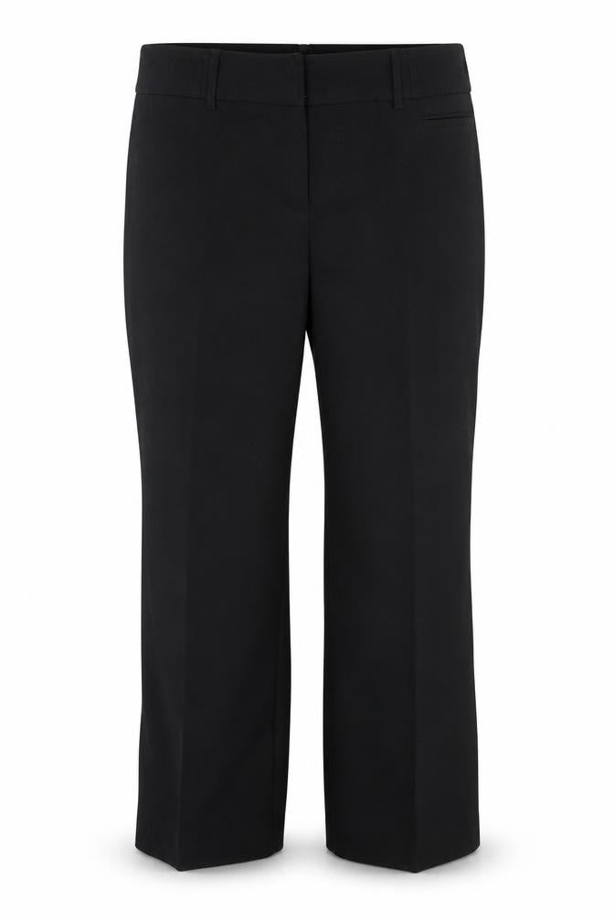 Front view of BHS women’s black trousers, size UK 16, 30-inch leg