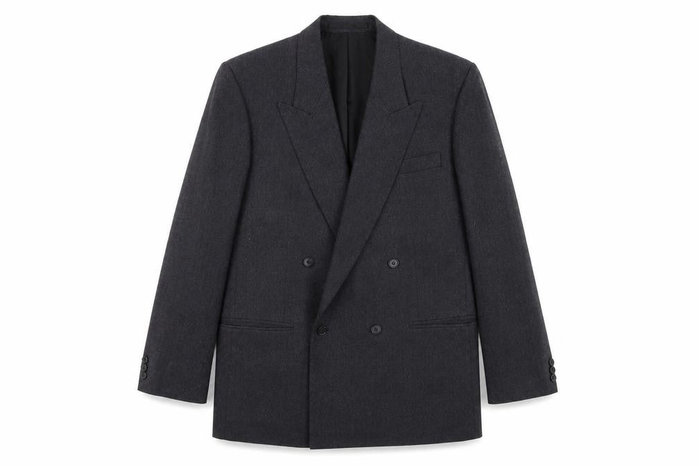Front view of Pin Stripe men’s grey jacket suit jacket, size 40