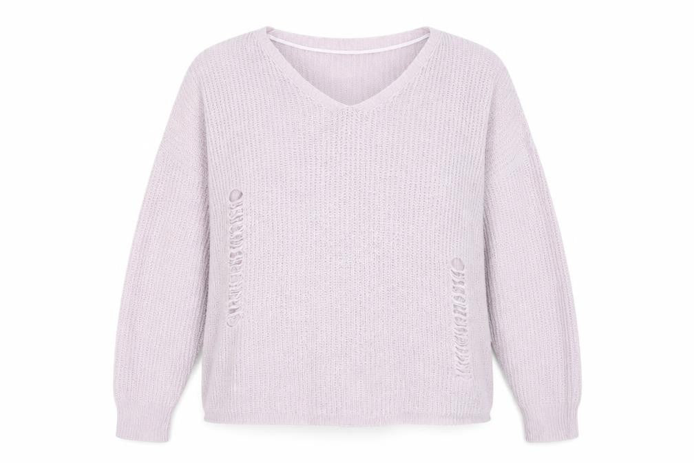 Front view of Primark women’s purple knit jumper, size L