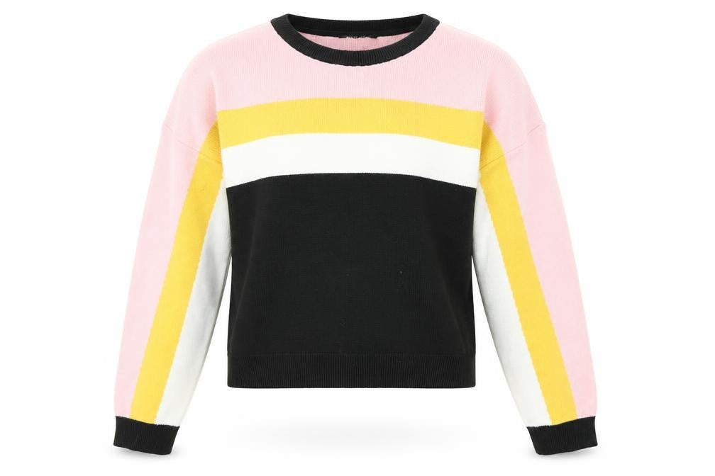 Front view of New Look 915 girls’ multicoloured knit jumper, size 14-15, years