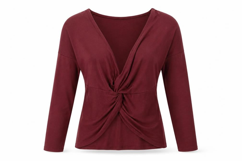 Front view of Preworn women’s red jumper, size M