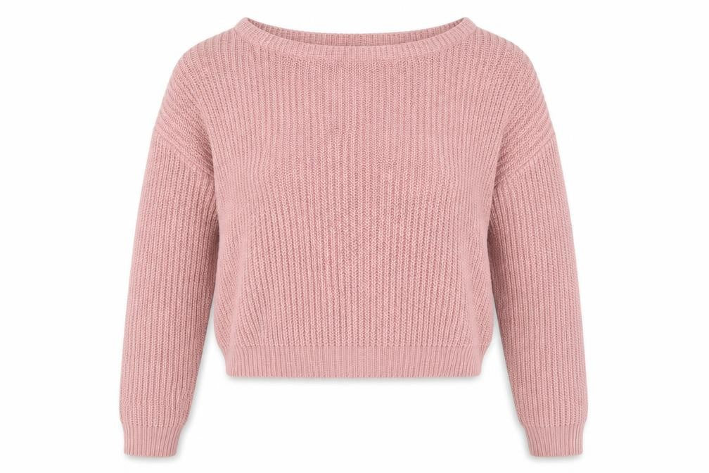 Front view of Missguided women’s pink knit jumper, size M