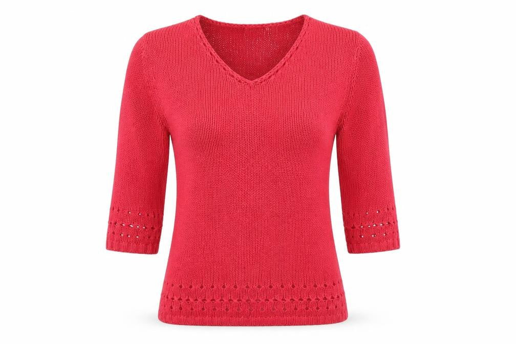 Front view of Avenue women’s pink knit jumper, size M