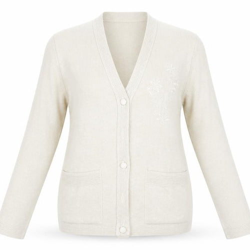 Lizzi Clarke Womens Beige  Knit Cardigan Jumper Size M