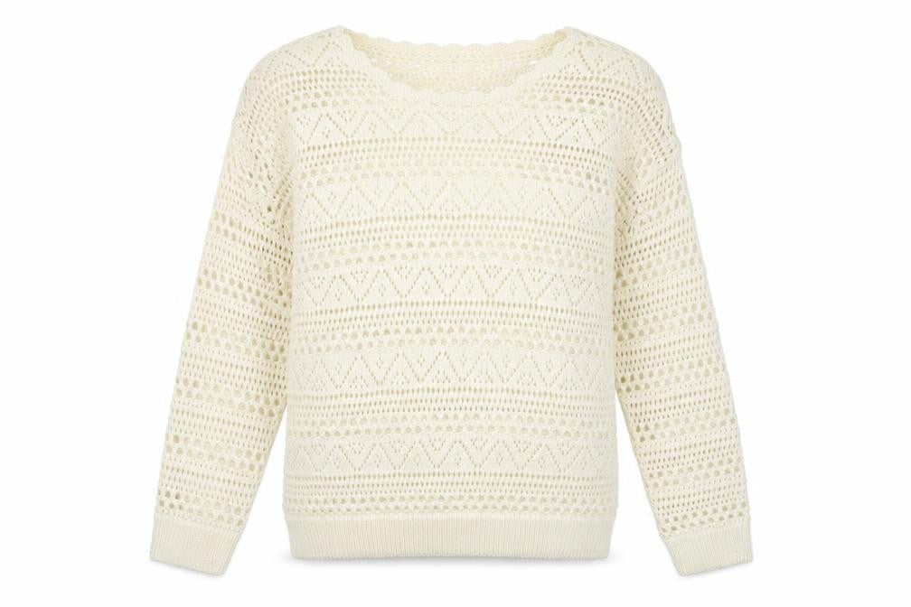 Front view of Matalan women’s ivory jumper, size UK 14