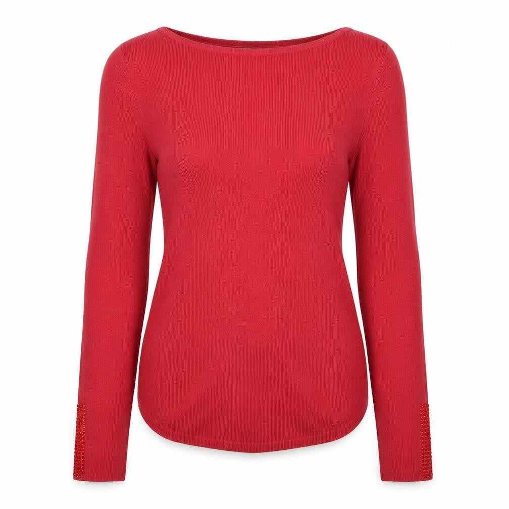 Front view of Sweewë women’s red jumper, size S
