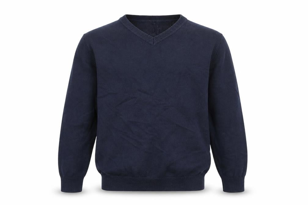 Front view of George boys’ blue jumper, size 8-9, years