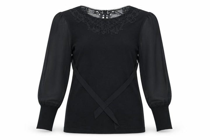 Roman Womens Black Basic T-Shirt Size 12
