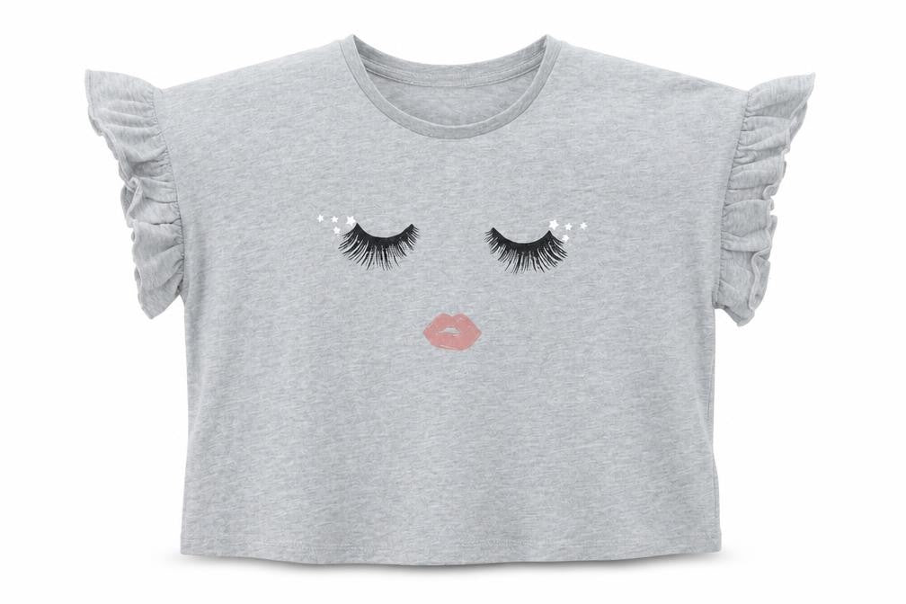 George Girls Grey Geometric  Basic T-Shirt Size 10-11 Years