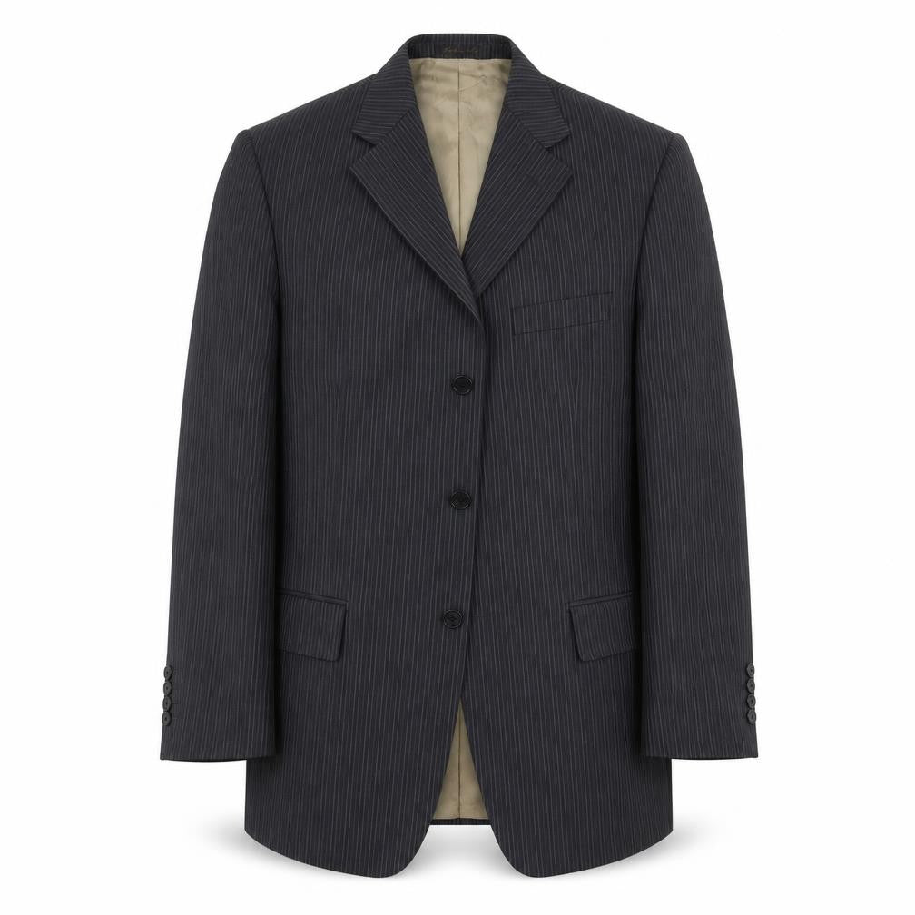 Front view of Marks & Spencer men’s grey striped jacket suit jacket, size 40