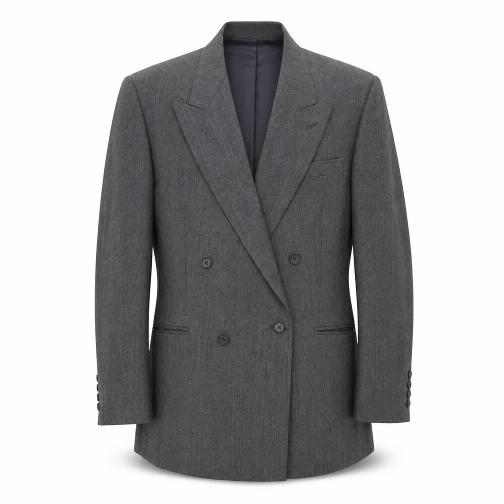 Front view of Preworn men’s grey herringbone jacket suit jacket, size 40