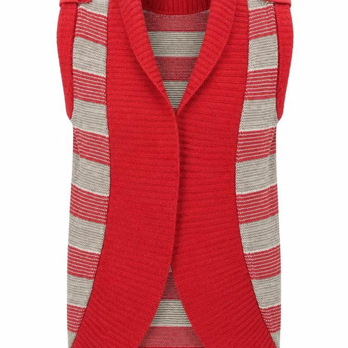 AX Paris Womens Red Striped  Cardigan Jumper Size S