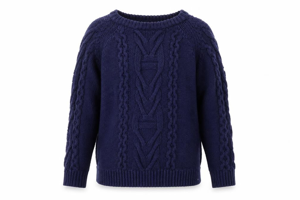 Front view of Monki men’s blue jumper, size S