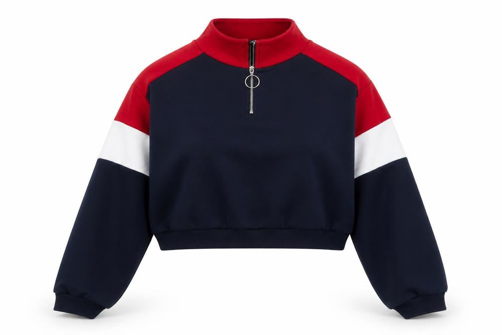 Front view of H&M women’s blue jumper, size M