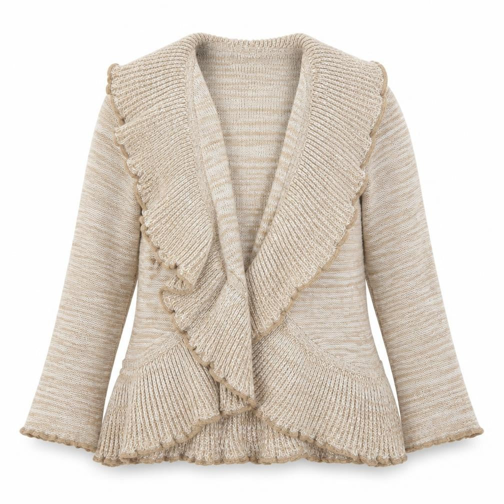 Front view of Pure & Natural women’s beige cardigan jumper, size M