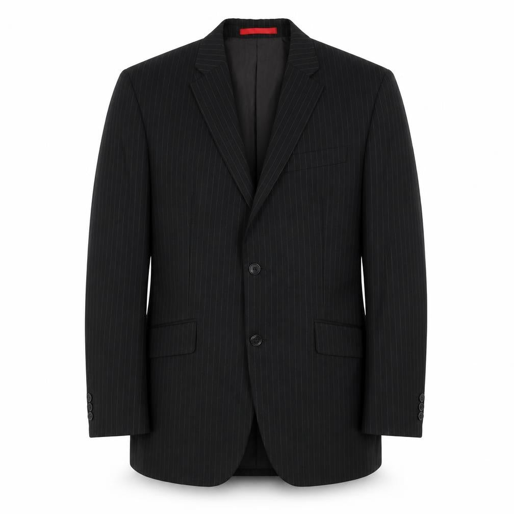 Front view of Burton men’s black jacket blazer, size 38