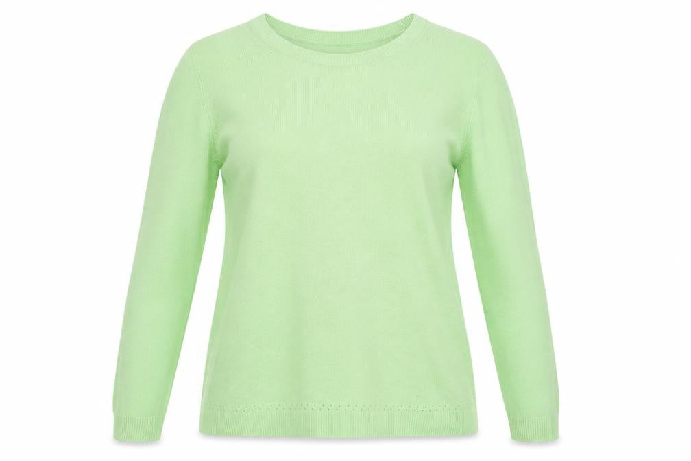 Front view of Papaya women’s green jumper, size UK 16