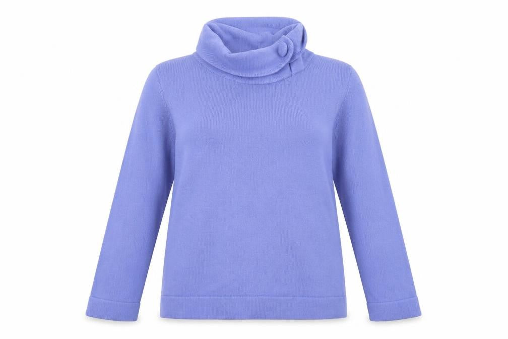 Front view of Marks & Spencer women’s blue jumper, size UK 16