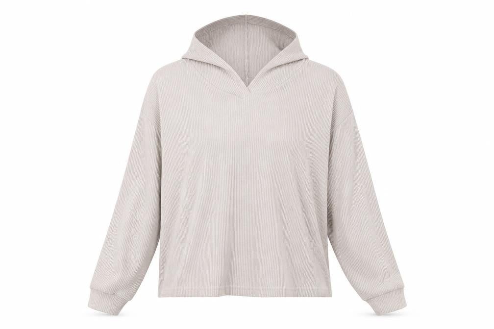 Front view of New Look women’s pink pullover hoodie, size L