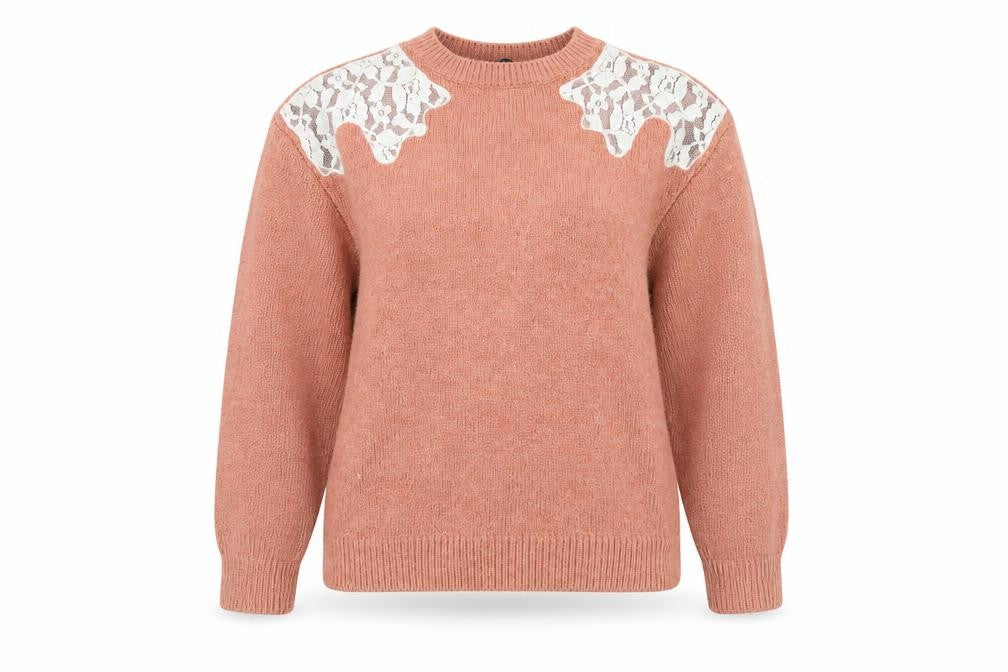 Front view of Marks & Spencer women’s orange jumper, size M