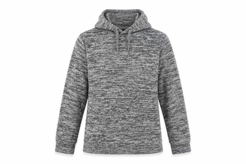 Front view of Avenue women’s grey pullover hoodie, size S