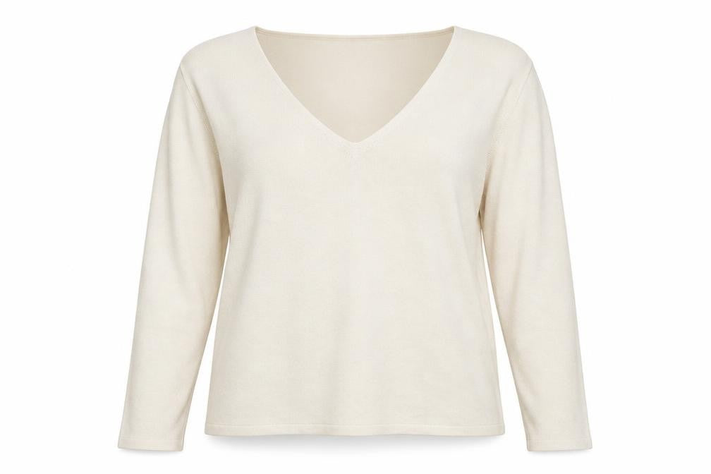 Front view of Dorothy Perkins women’s beige jumper, size UK 18