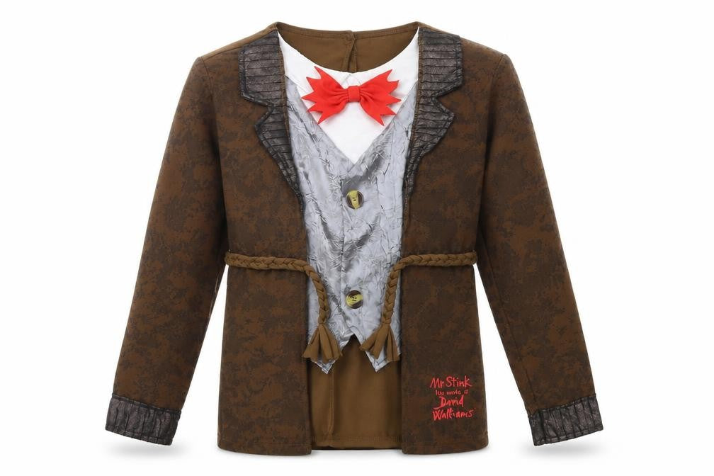 Front view of George boys’ brown houndstooth basic button-up, size 11-12, years - pirate