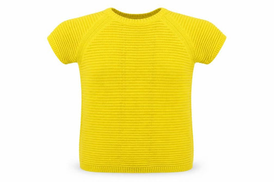Front view of Matalan women’s yellow jumper, size UK 12