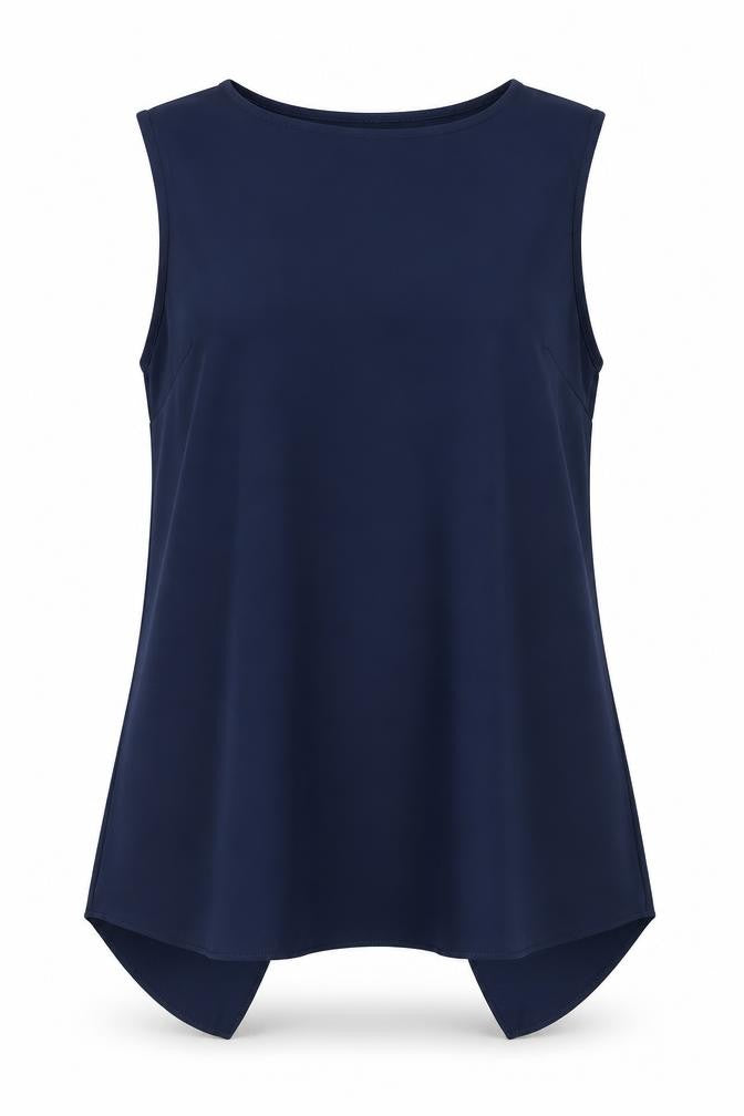 Front view of F&F women’s blue basic blouse, size UK 10